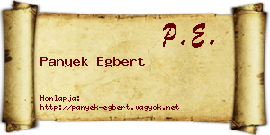 Panyek Egbert névjegykártya